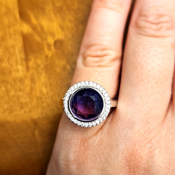 Charmed Aroma Jewelry - Charmed Aroma costume jewelry silver ring size 6 large round purple setting